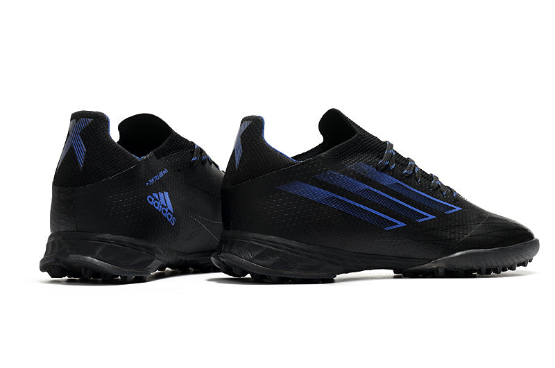 Chuteira Society Adidas X Speedflow.1 TF Preto e Azul "Escape Light Pack"