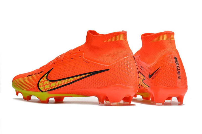 Chuteira Campo Nike Air Zoom Mercurial Superfly 9 Elite FG Laranja e Amarela