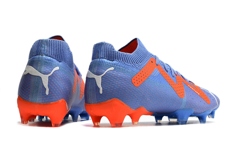 Chuteira Campo Puma Future Ultimate FG Roxa e Laranja "Supercharge Pack"