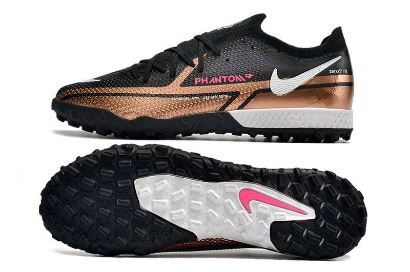 Chuteira Society Nike Phantom GT2 Elite TF Preto e Cobre