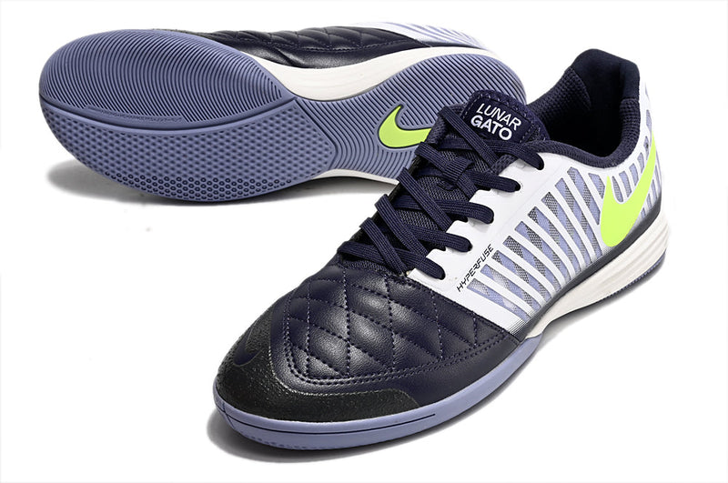 Chuteira Futsal Nike Lunar Gato II IC Azul, Branca e Verde