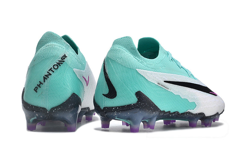 ﻿Chuteira Campo Nike Phantom GX Elite FG Branca, Verde e Roxa "Peak Ready Pack"