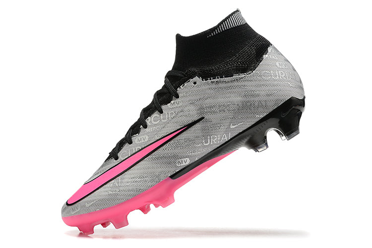 Chuteira Campo Nike Air Zoom Mercurial Superfly 9 Elite FG Preta e Rosa "25 anos Nike"