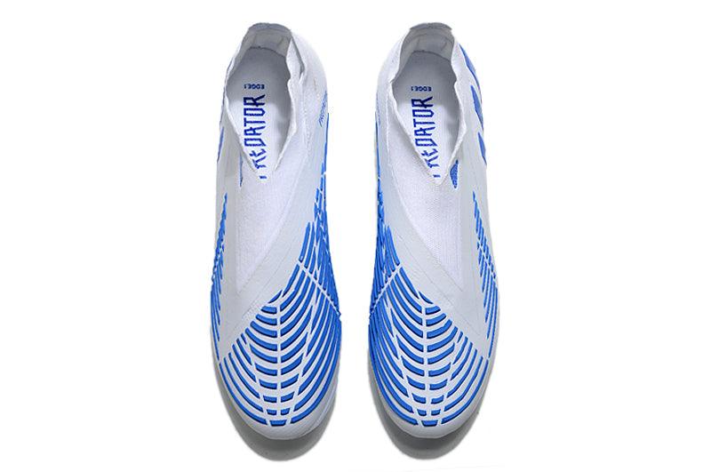 Chuteira Campo Adidas Predator Edge+ FG Branco e Azul "Diamond Edge Pack"