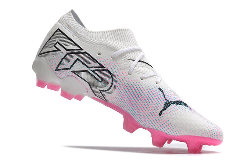 Chuteira Campo Puma Future 7 FG Branca e Rosa "Phenomenal Pack"