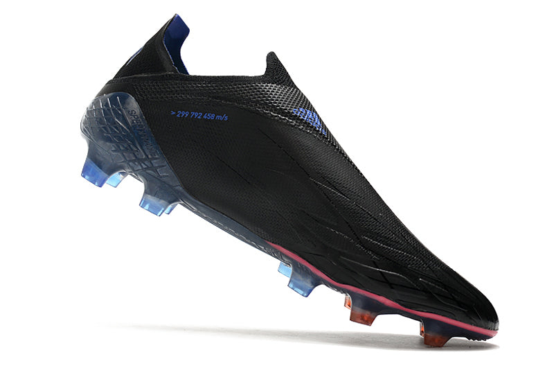 Chuteira Campo Adidas X Speedflow+ FG Preto e Azul "Escape Light Pack"