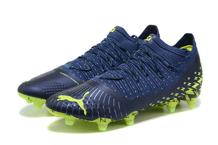 Chuteira Campo Puma Future Z 1.4 FG Azul e Verde "Fastest Pack"