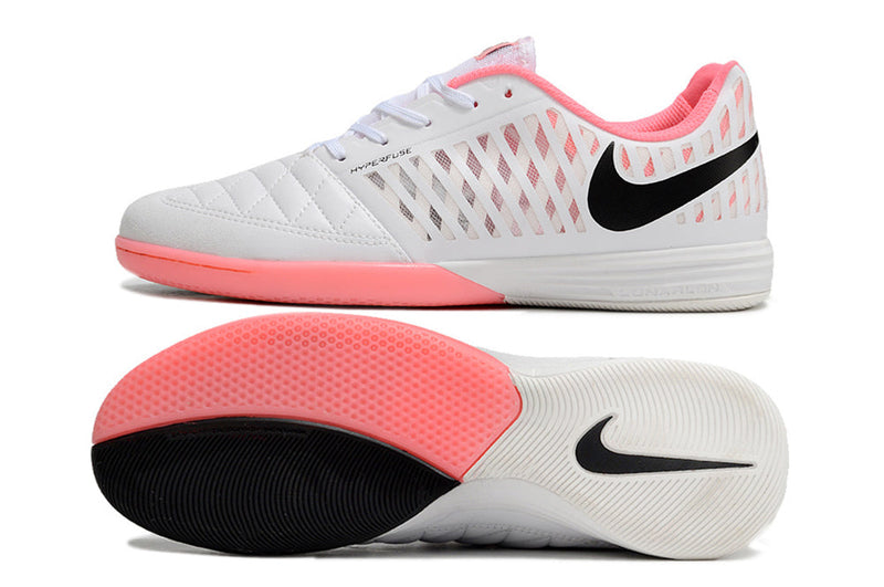 Chuteira Futsal Nike Lunar Gato II IC Branca, Rosa e Preta