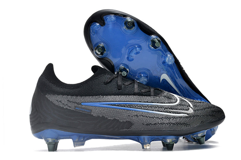 Chuteira Campo Nike Phantom GX Elite Trava Mista Preta e Azul "Black Pack"