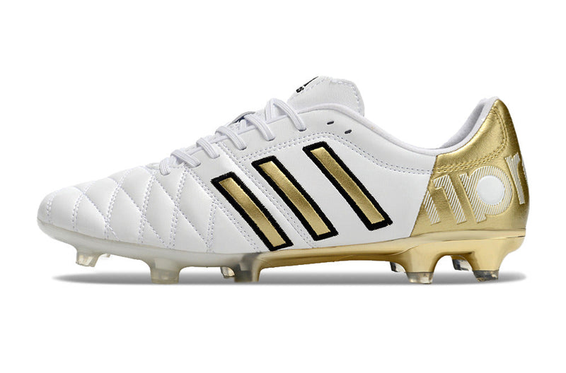 Chuteira Campo Adidas AdiPure 11 Pro FG Branca e Dourada "Toni Kroos"