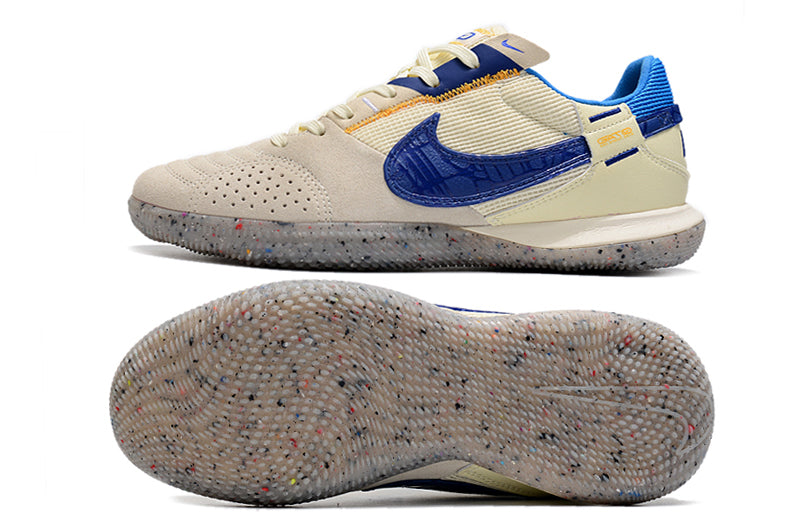 Chuteira Futsal Nike StreetGato IC Cinza, Bege e Azul