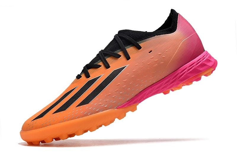 Chuteira Society Adidas X SpeedPortal.1 TF Laranja, Rosa e Preto