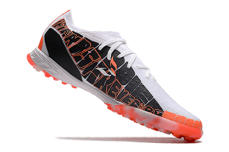 Chuteira Society Adidas X Speedportal.1 TF Laranja e Branco "Balon Te Adoro"