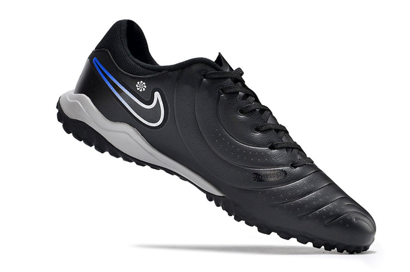 Chuteira Society Nike Tiempo Legend 10 Pro TF Preta e Azul "Shadow Pack"