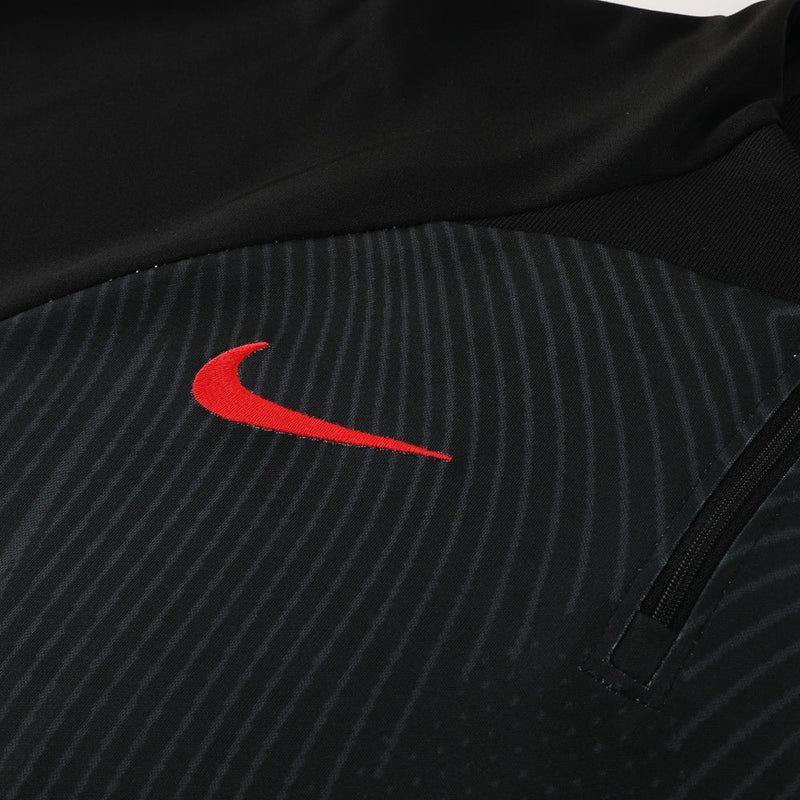 Conjunto de Frio Nike Training Preto, Cinza e Vermelho