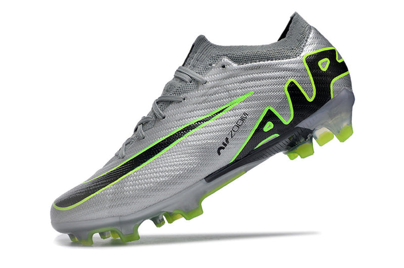 Chuteira Campo Nike Air Zoom Mercurial Vapor 15 Elite FG Cinza e Verde