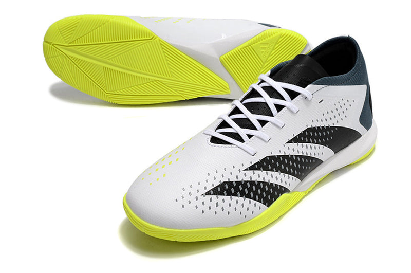 Chuteira Futsal Adidas Predator Accuracy.1 IC Low Branca e Verde "Crazyrush Pack"