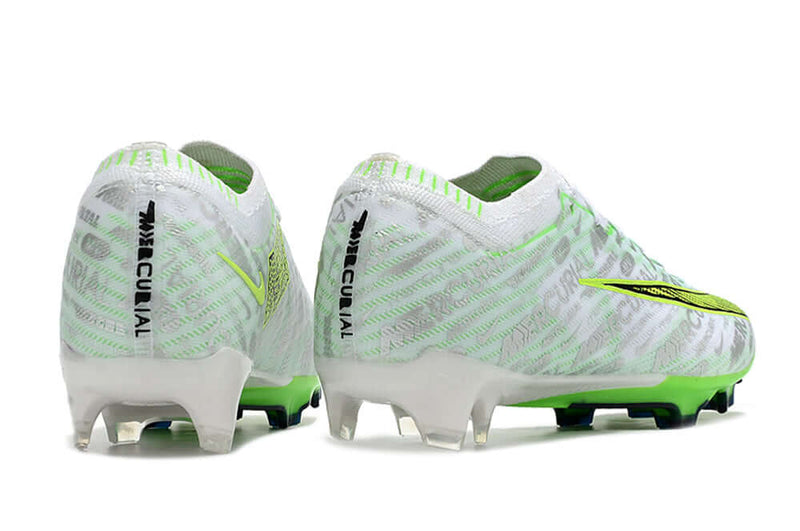 Chuteira Campo Nike Air Zoom Mercurial Vapor 15 Elite FG Branca e Verde