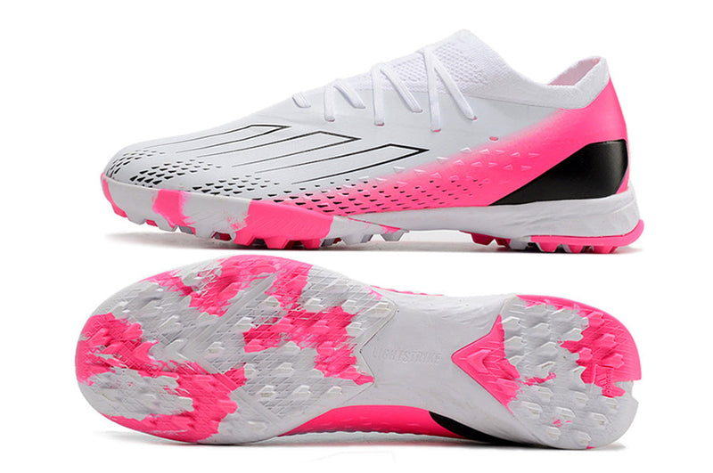 Chuteira Society Adidas X Speedportal.1 TF Branca e Rosa