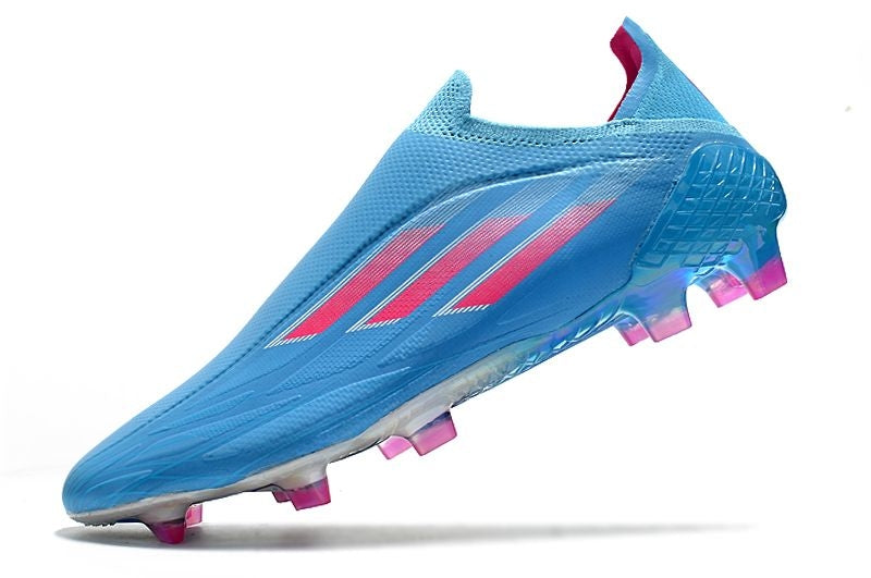 Chuteira Campo Adidas X SpeedFlow+ FG Azul e Rosa "Sapphire Edge Pack"