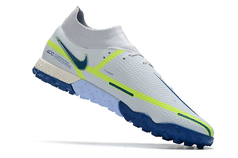 Chuteira Society Nike Phantom GT2 DF Elite TF Branca e Azul