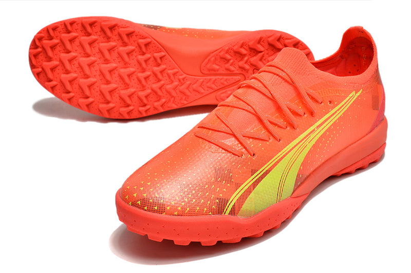 Chuteira Society Puma Ultra Ultimate 1.4 TF Laranja "Fearless Pack"