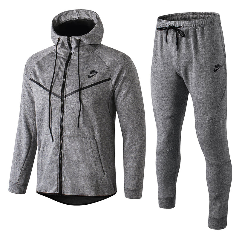 Conjunto de Moletom Nike Sportswear Tech Fleece com Touca Cinza Escuro