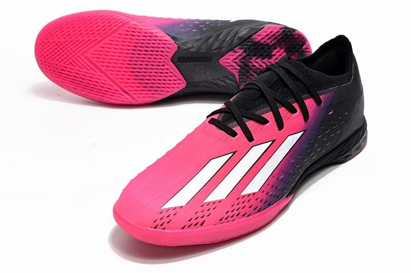 Chuteira Futsal Adidas X Speedportal.1 IC Rosa e Preto "Own You Football Pack"