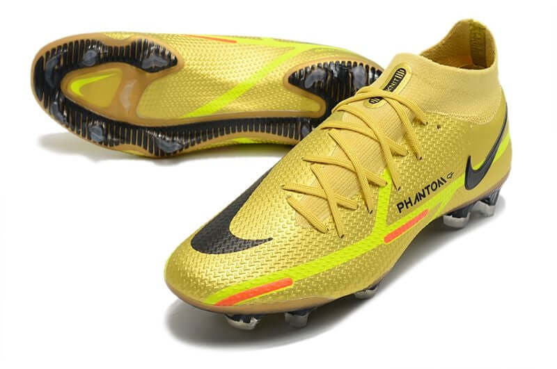 Chuteira Campo Nike Phantom GT2 DF Elite FG Dourada