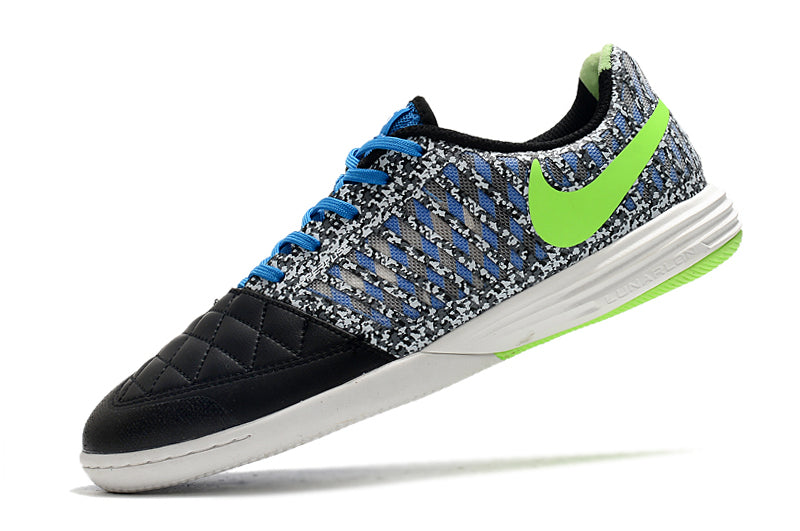 Chuteira Futsal Nike Lunar Gato II IC Preta, Azul e Verde