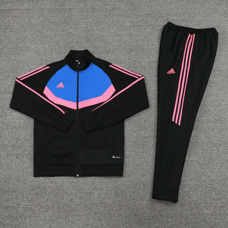 Conjunto de Frio Adidas Sportswear Preto, Azul e Rosa