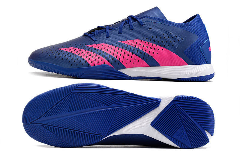 Chuteira Futsal Adidas Predator Accuracy.1 IC Low Azul e Rosa "Pogba"