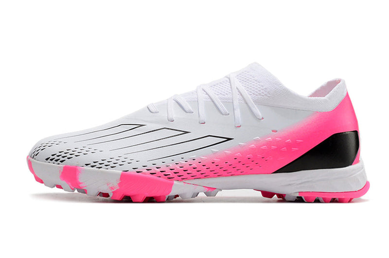 Chuteira Society Adidas X Speedportal.1 TF Branca e Rosa