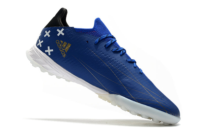 Chuteira Society Adidas X Speedflow.1 TF Azul e Branca