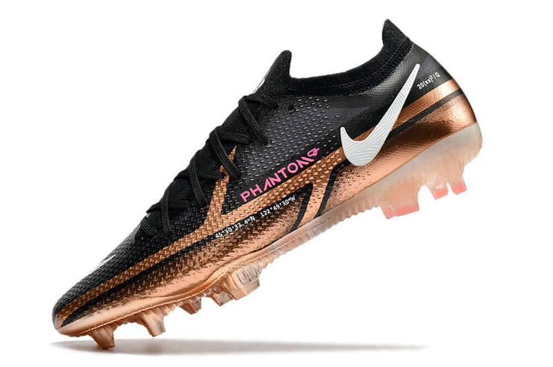 Chuteira Campo Nike Phantom GT2 Elite FG Preta e Cobre "Generation Pack"