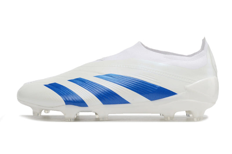 Chuteira Campo Adidas Predator LL Elite FG Branca e Azul "Kvara 7"