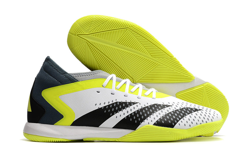 Chuteira Futsal Adidas Predator Accuracy.1 IC Branca e Verde "Crazyrush Pack"