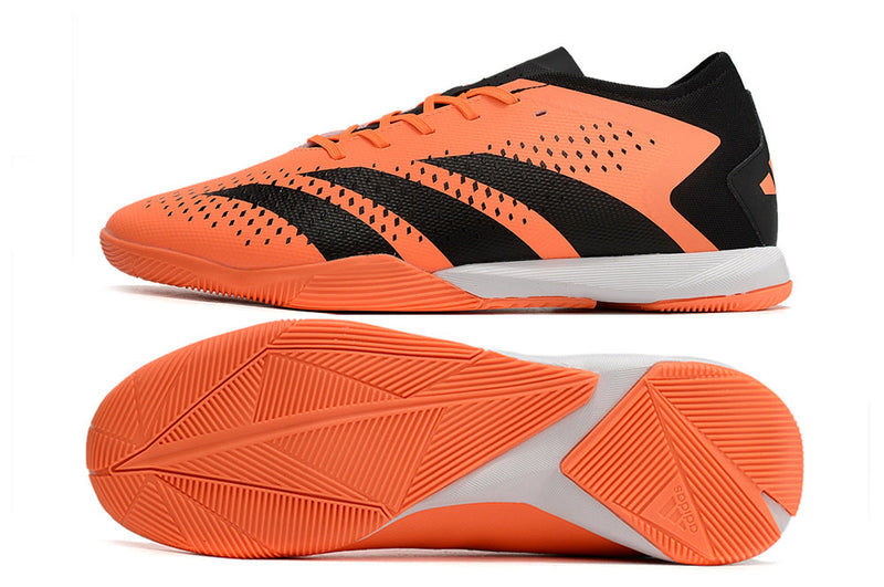 Chuteira Futsal Adidas Predator Accuracy.1 IC Low Laranja e Preta "Heatspawn Pack"