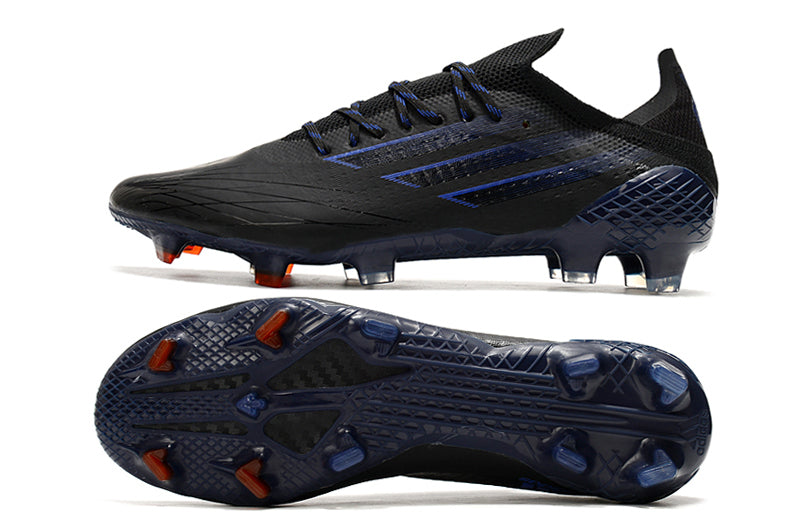 Chuteira Campo Adidas X Speedflow.1 FG Preto e Azul "Escape Light Pack"