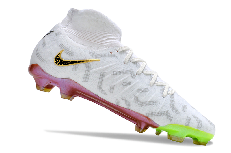 Chuteira Campo Nike Phantom Luna Elite FG Branca e Dourada "United Golden"