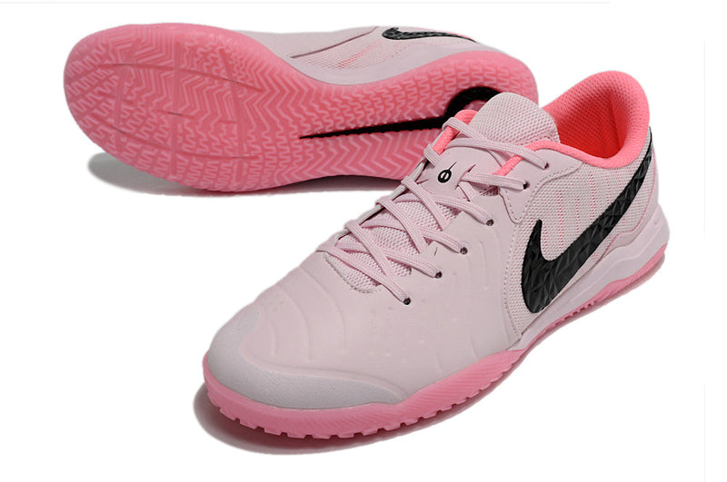 Chuteira Futsal Nike Tiempo Legend 10 Academy IC Rosa e Preto "Mad Brilliance Pack"