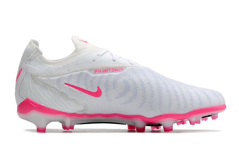 Chuteira Campo Nike Phantom GX Elite FG Branca e Rosa