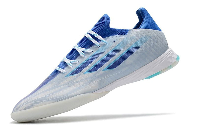 Chuteira Futsal Adidas X Speedflow.1 IC Azul e Branca "Diamond Edge Pack"