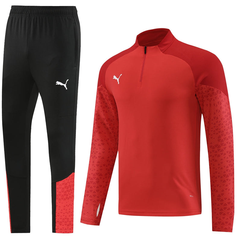 Conjunto de Frio Puma Training Vermelho e Preto