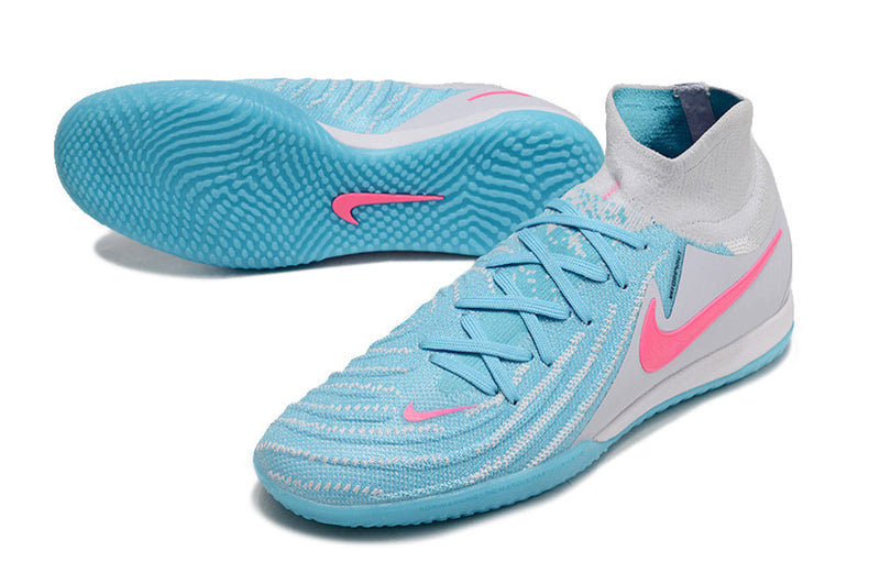 Chuteira Futsal Nike Phantom Luna Elite IC Branca, Azul e Rosa