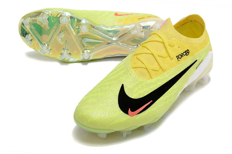 Chuteira Campo Nike Phantom GX Elite FG Amarela e Verde "Haaland"