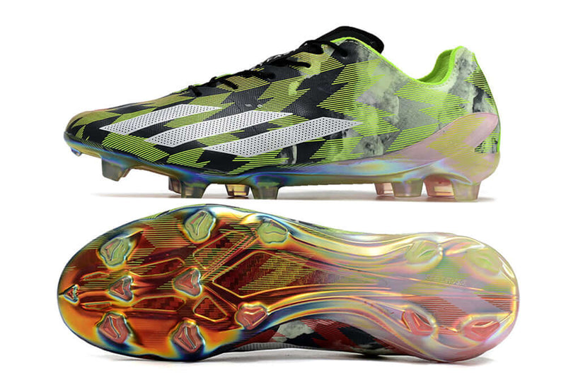 Chuteira Campo Adidas X Crazyfast+ FG Vermelha e Verde "CrazyLight"