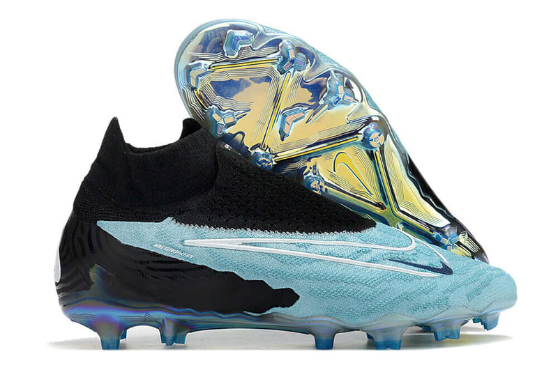 Chuteira Campo Nike Phantom GX DF Elite FG Preta e Azul