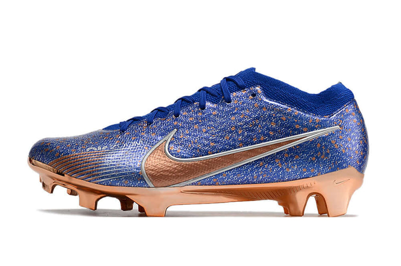 Chuteira Campo Nike Air Zoom Mercurial Vapor 15 Elite FG Azul e Cobre