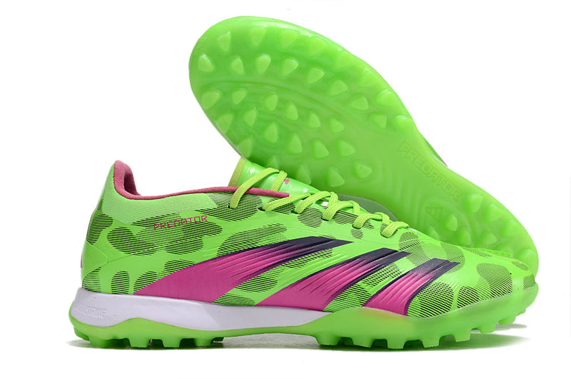 Chuteira Society Adidas Predator Elite TF Verde e Rosa